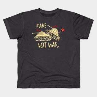 Cool Tees Make Love Not War New Hippies Kids T-Shirt